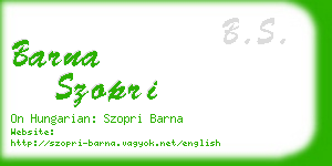 barna szopri business card
